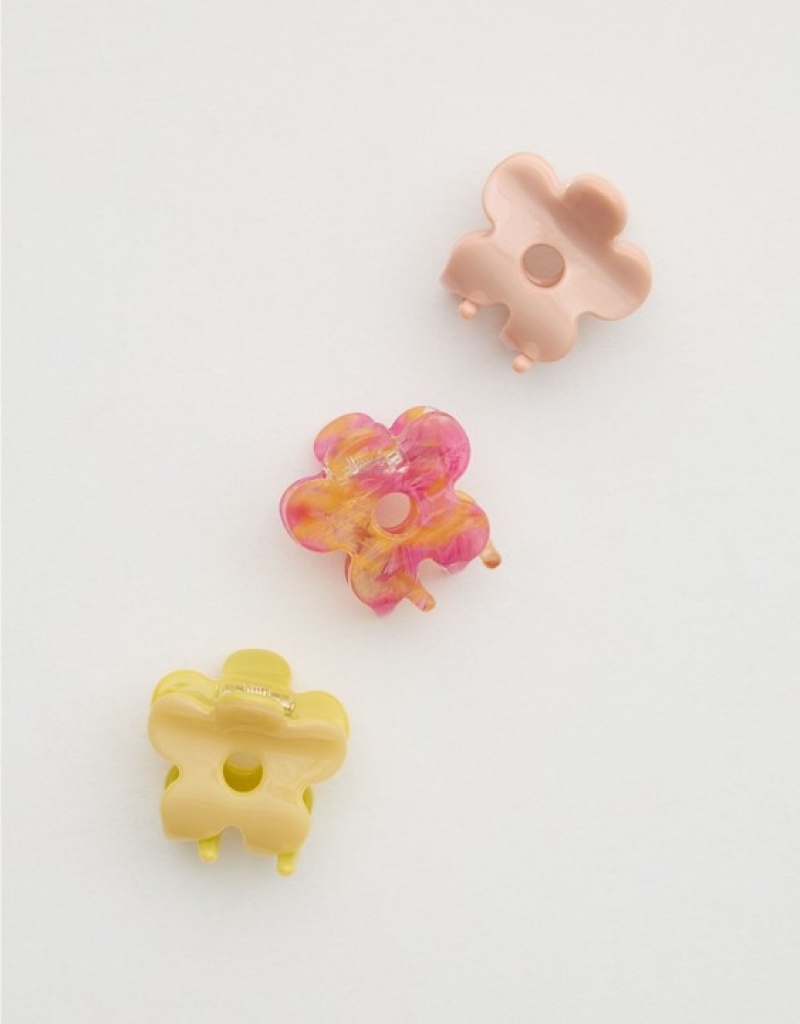 Accessoires Pour Cheveux Aerie Mini Flower Clip 3-Pack Multicolore | WOD-83112707