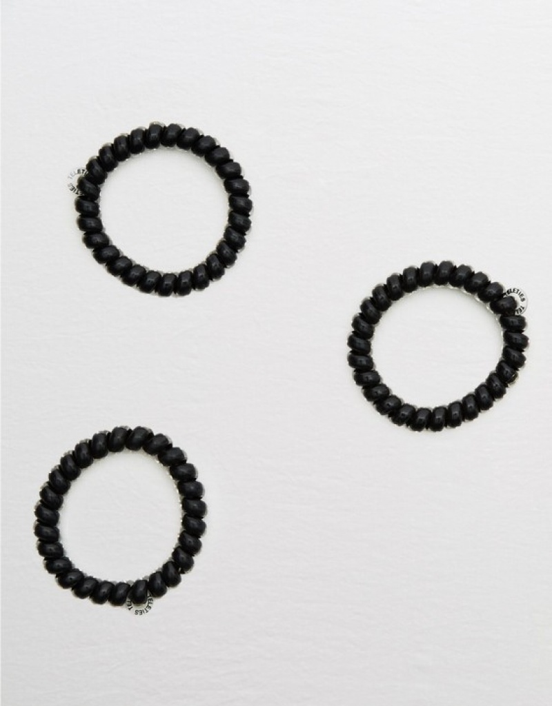 Accessoires Pour Cheveux Aerie Teleties Large 3-Pack Noir | RZE-16620214