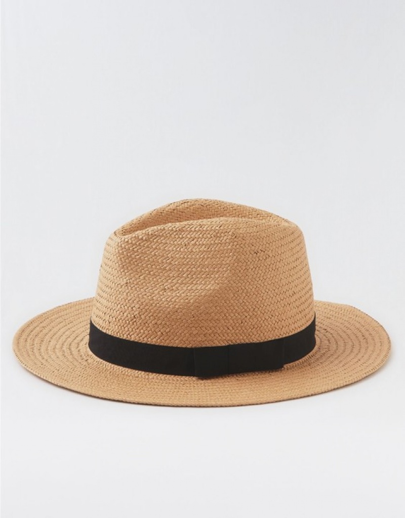 Chapeaux Aerie Straw Panama Beige | YGA-00568946