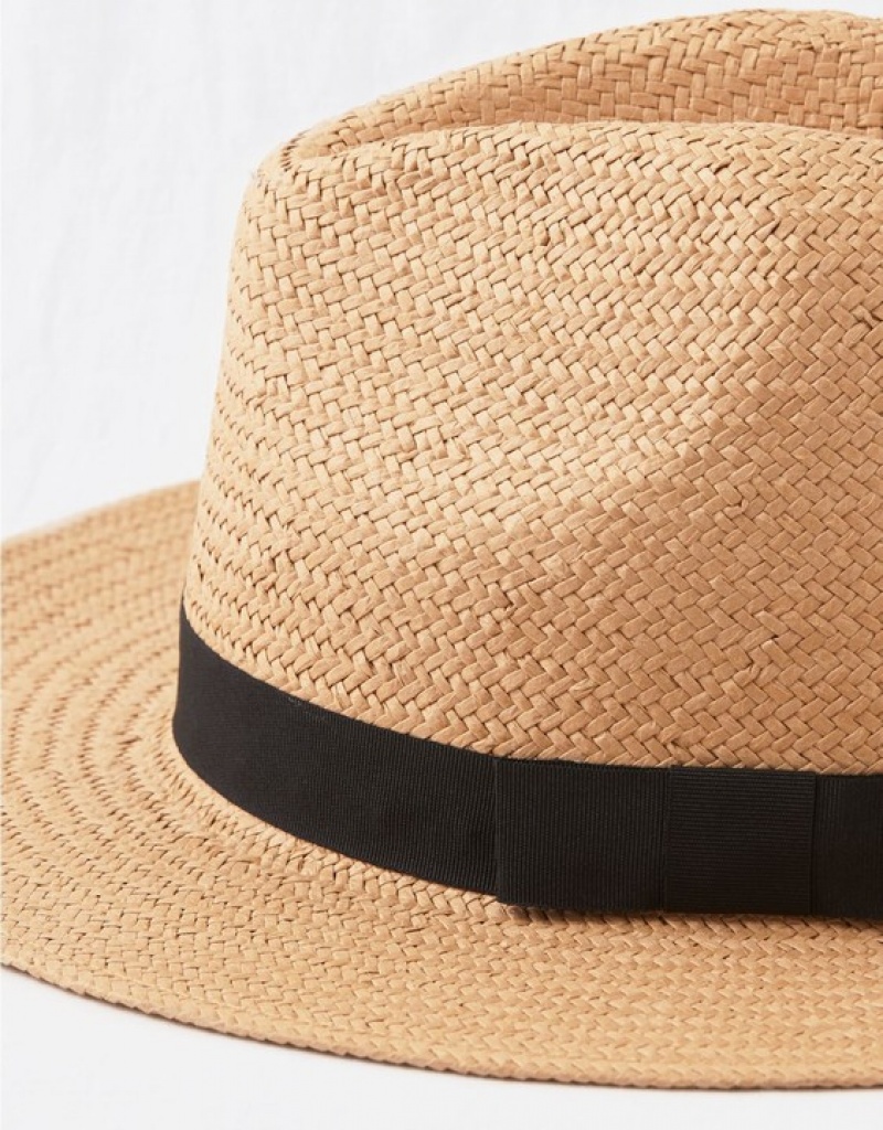 Chapeaux Aerie Straw Panama Beige | YGA-00568946