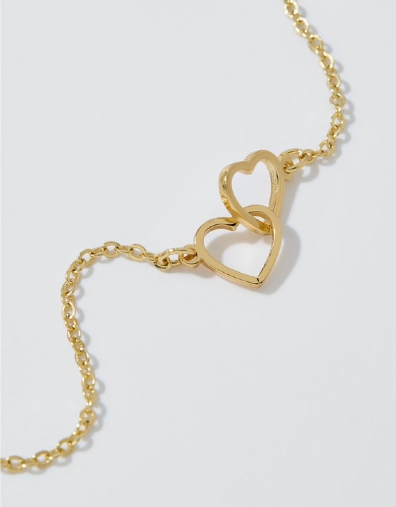 Bijoux Aerie Double Heartcelet Doré | EUW-58090485