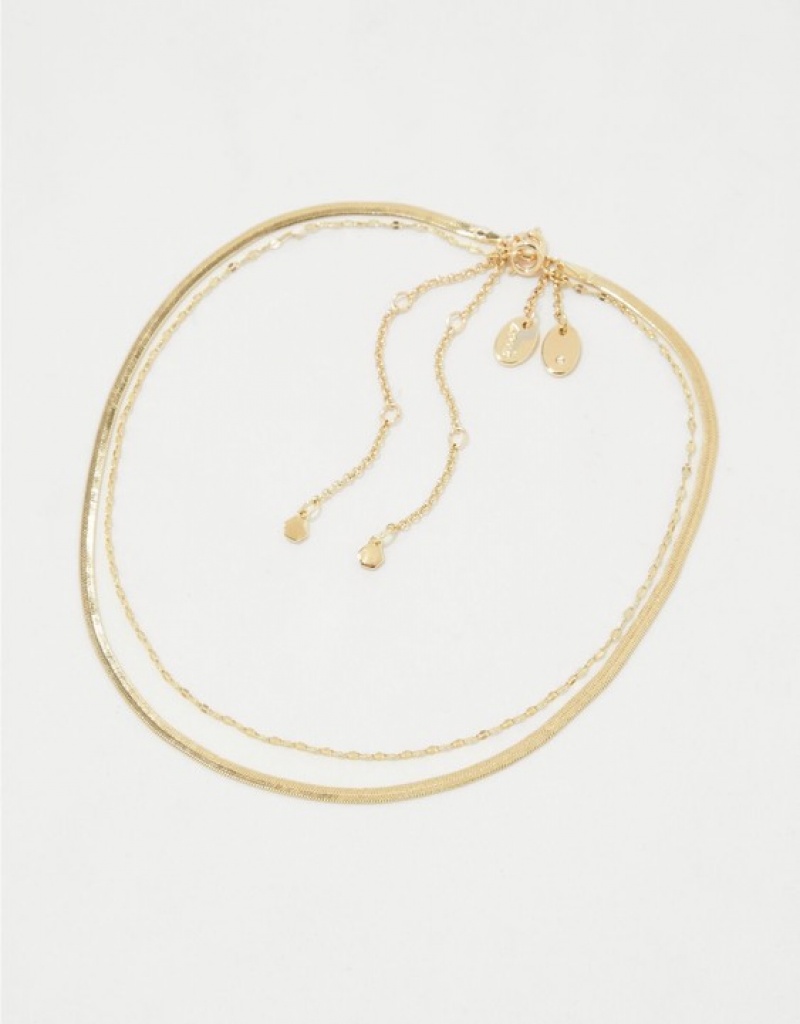 Bijoux Aerie Dainty Snake Chain Pack Doré | LPA-70873746