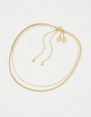 Bijoux Aerie Dainty Snake Chain Pack Doré | LPA-70873746