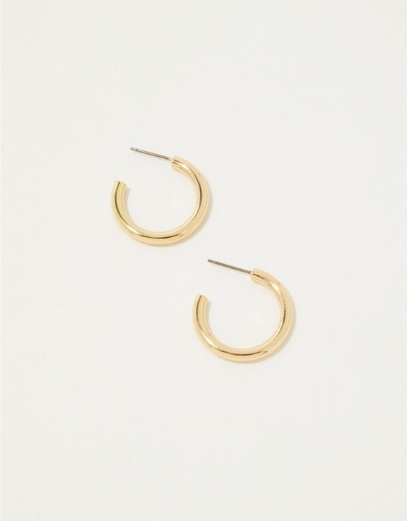 Bijoux Aerie Gold Hoop Doré | CBY-28848081