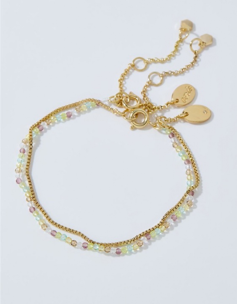 Bijoux Aerie Multi Faceted Beadcelet Doré | OFX-60260732