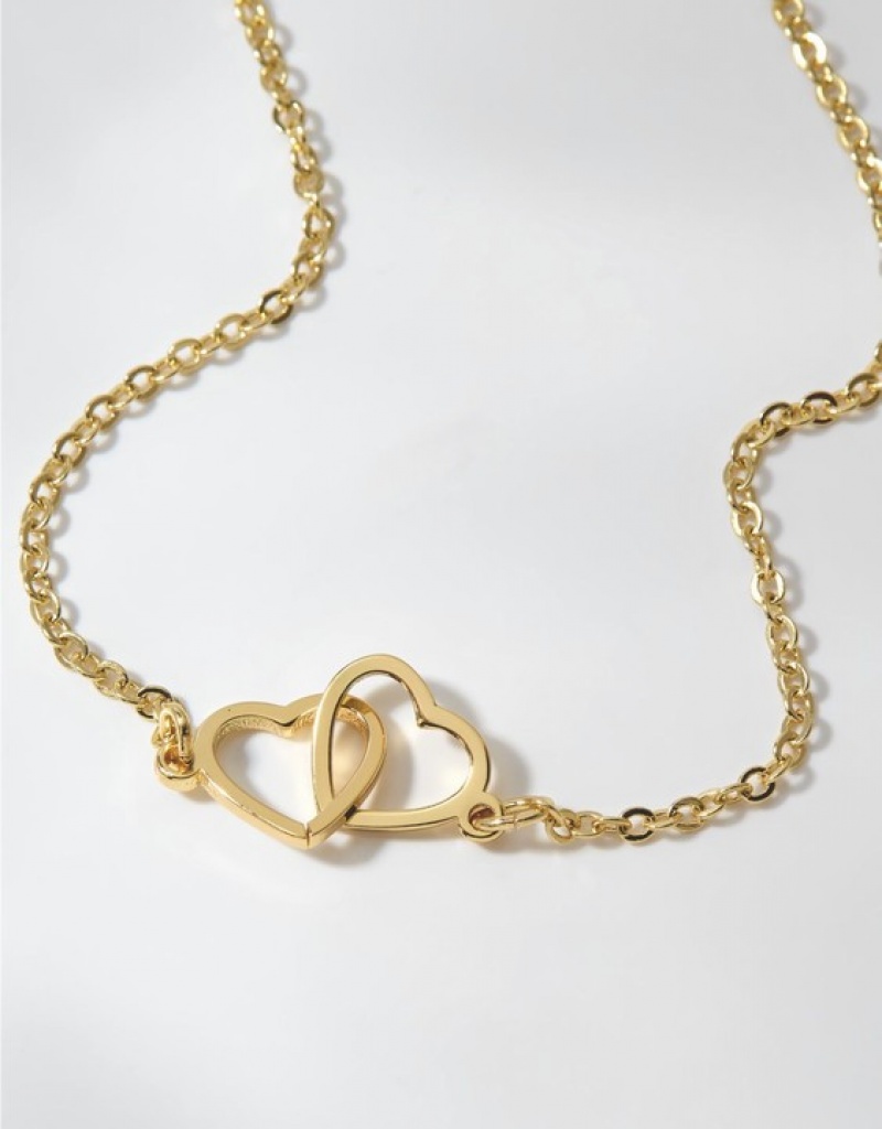 Bijoux Aerie Double Heart Doré | HFP-02920094