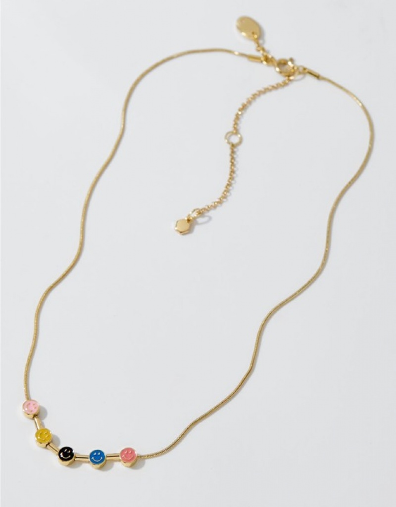 Bijoux Aerie Mini Smiley? Charm Doré | OXU-19127640