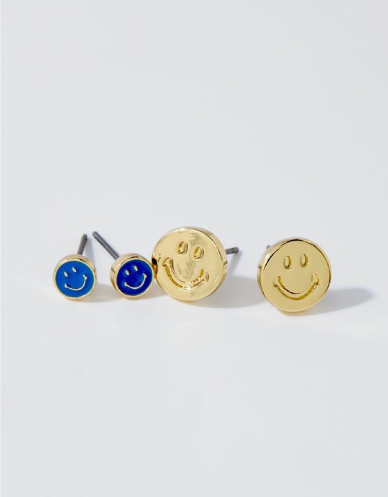 Bijoux Aerie Smiley? Stud Earring Pack Doré | XCL-61766124