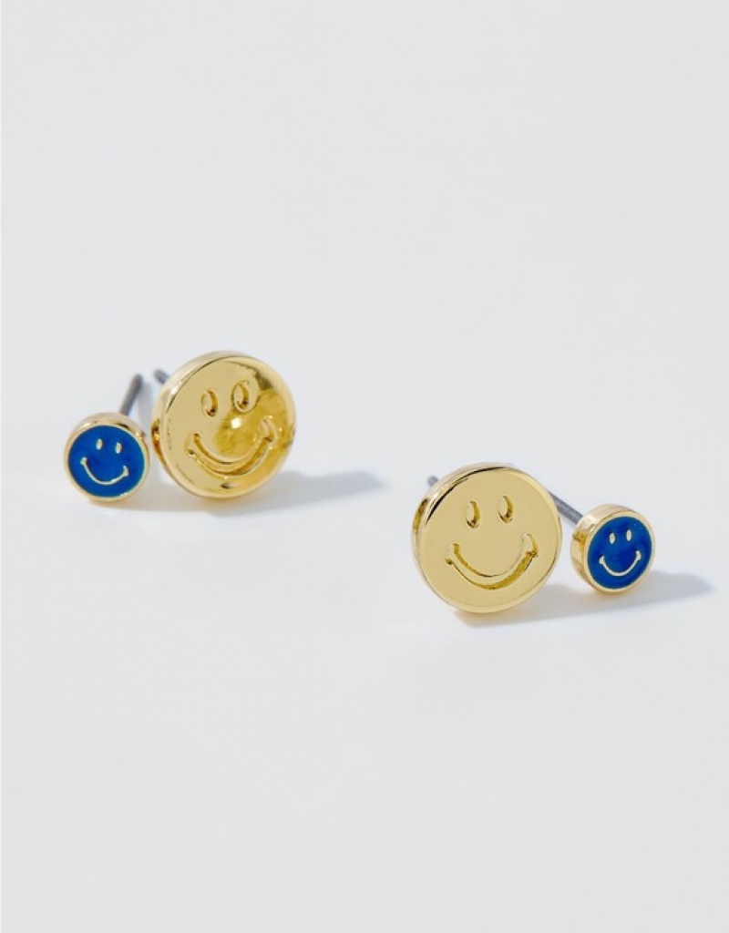 Bijoux Aerie Smiley? Stud Earring Pack Doré | XCL-61766124