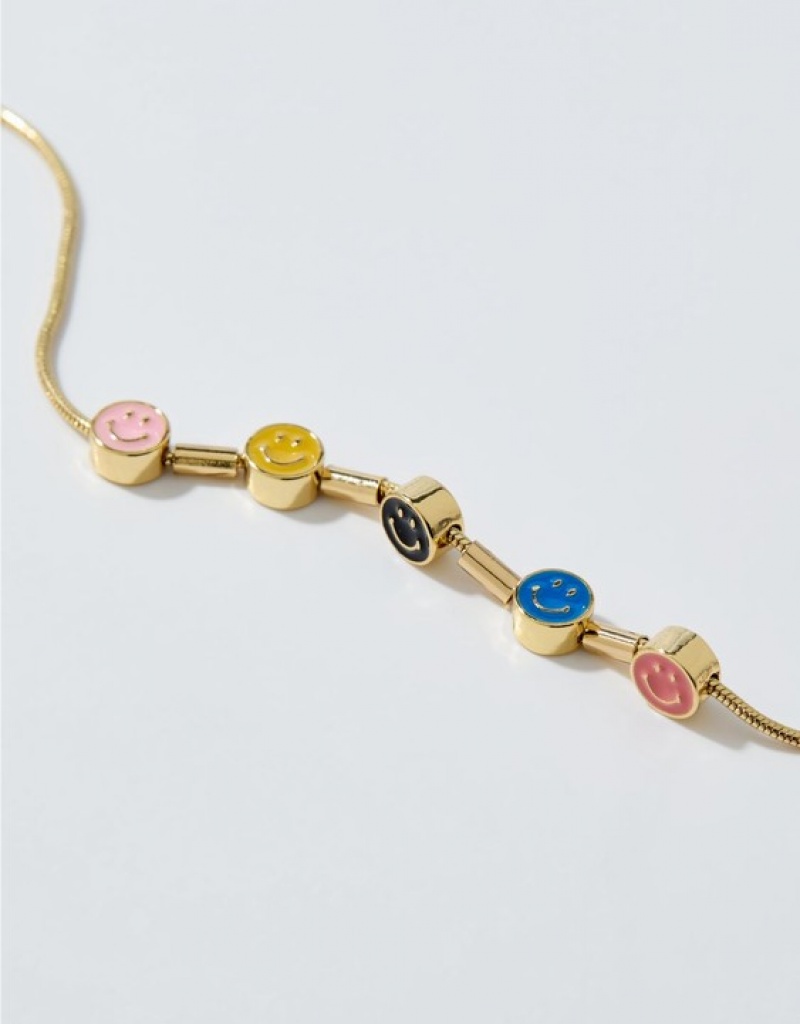 Bijoux Aerie Mini Smiley? Charm Doré | OXU-19127640