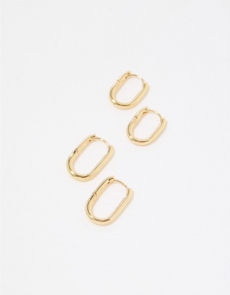 Bijoux Aerie Chunky Paperclip Hoop Earring Pack Doré | GOZ-06984325