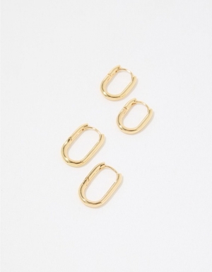 Bijoux Aerie Chunky Paperclip Hoop Earring Pack Doré | GOZ-06984325