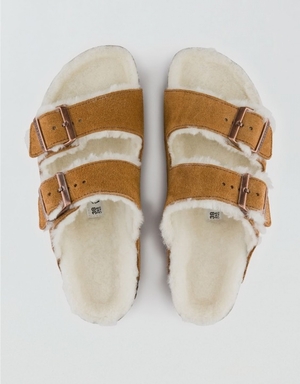 Sandale Aerie Shearling Arizona Marron | ZAI-64666898