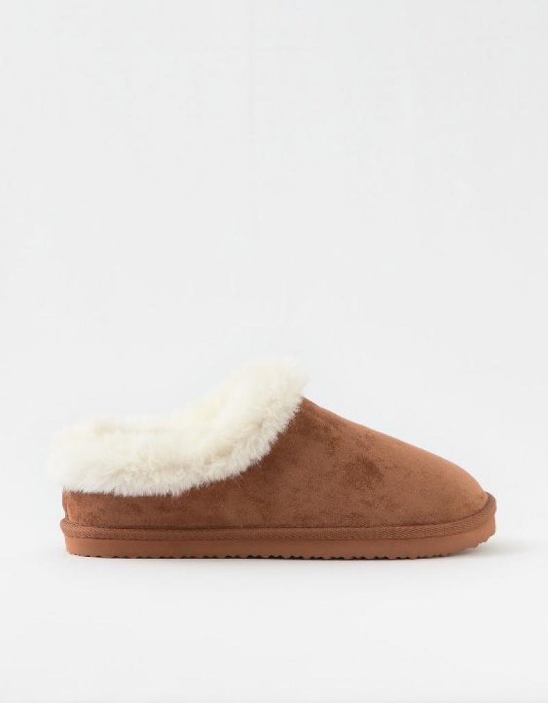 Chausson Aerie Fur Scruff Marron | UQE-31888335