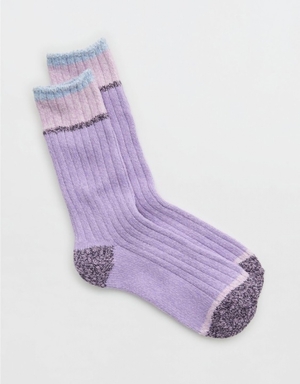 Chaussette Aerie Colorblock Marled Crew Violette | MCN-12426632