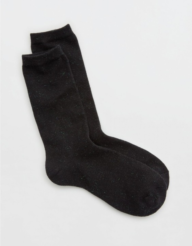 Chaussette Aerie Tonal Metallic Crew Noir | GKR-79767645