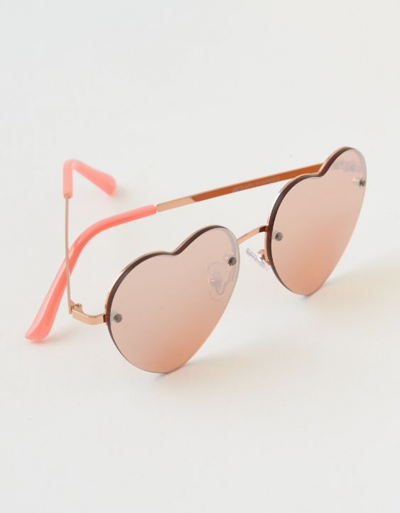 Lunette de Soleil Aerie Heart Rose Doré | UNL-99812699